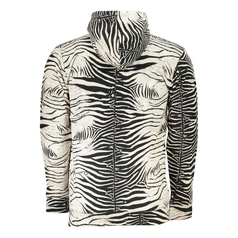 Cavalli Class White Cotton Mens Hooded Sweater