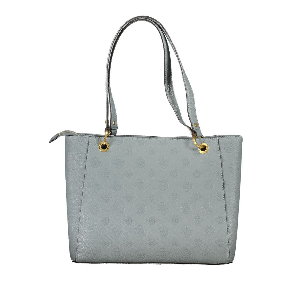 Light blue Guess Jeans Izzy Peony women handbag with dual compartments and external pocket for elegant and versatile style.