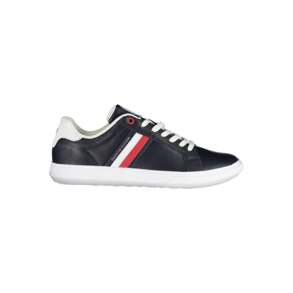 Tommy Hilfiger Sleek Blue Lace-Up Sneakers with Contrast Details