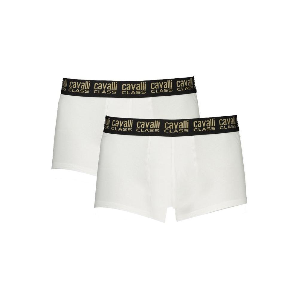 Cavalli Class White Cotton Men Boxer Pair