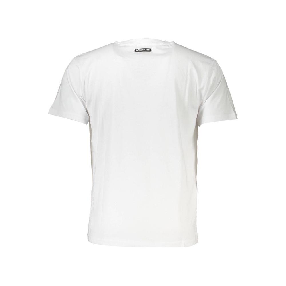 Cavalli Class White Cotton Men T-Shirt