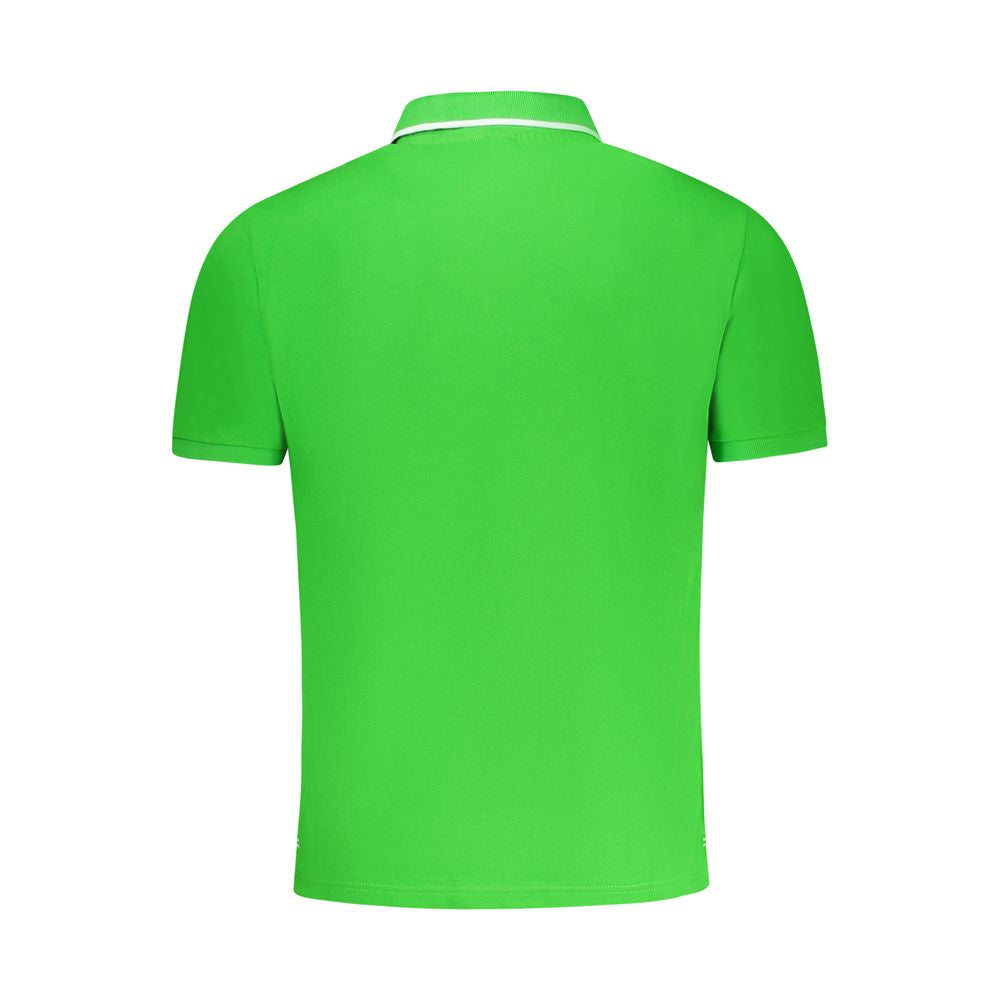 North Sails green cotton men's polo shirt, back view, with classic short sleeves and comfortable fit.