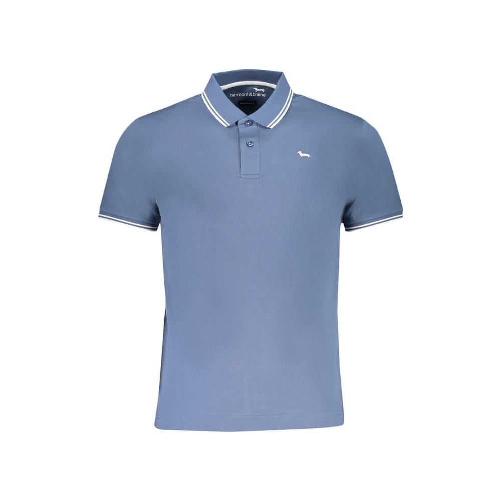 Harmont & Blaine Blue Cotton Polo Shirt