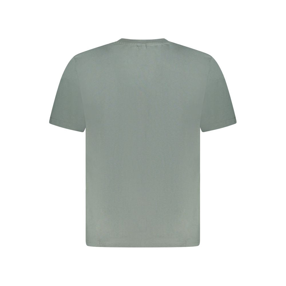 Back view of North Sails green cotton men's T-shirt, crew neck design with soft fabric for comfort and style.
