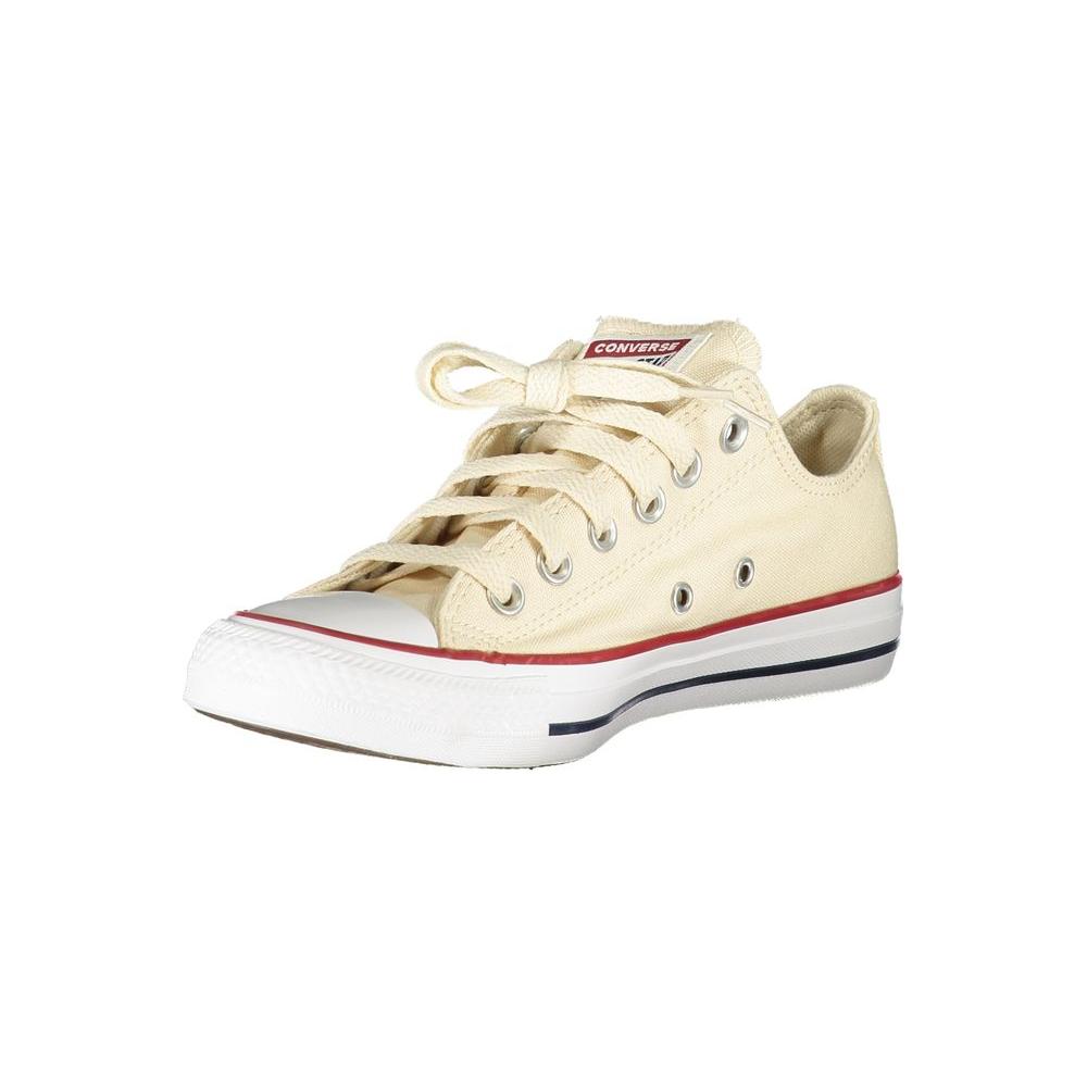 Converse beige cotton women's sneaker with iconic logo and contrast details, perfect blend of style and comfort for fashion-forward look.