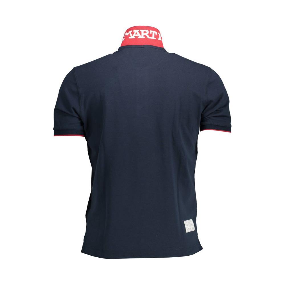 La Martina Blue Cotton Men Polo Shirt