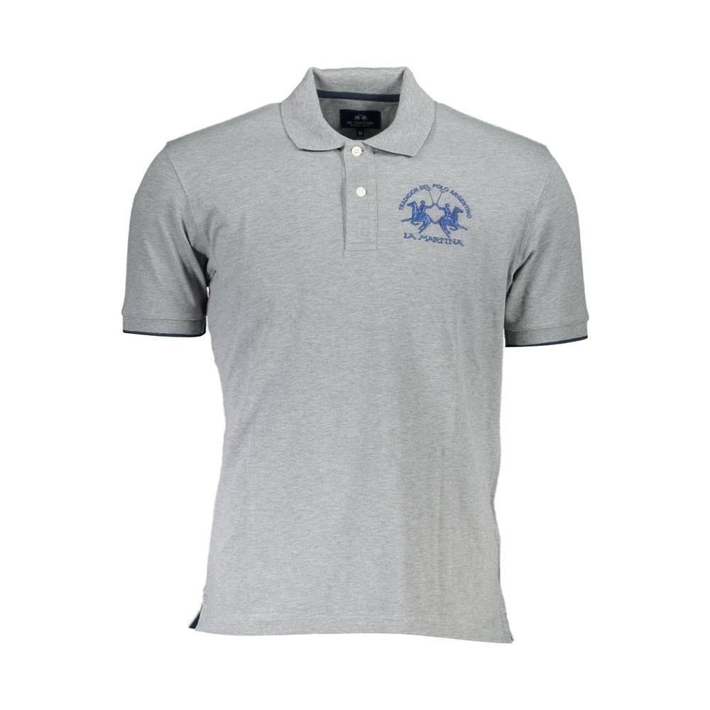 La Martina Brown Cotton Men Polo Shirt