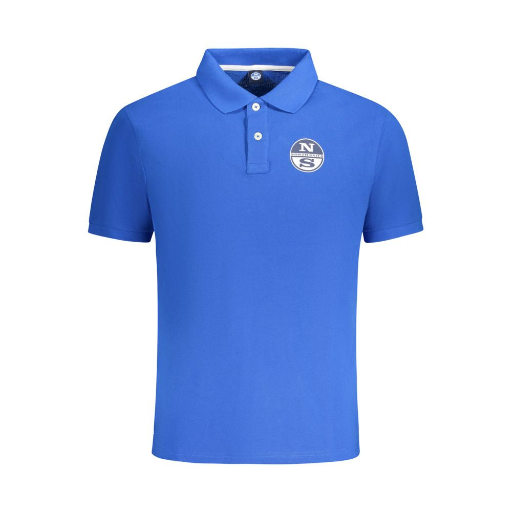 North Sails blue men’s cotton polo shirt with logo and two-button placket