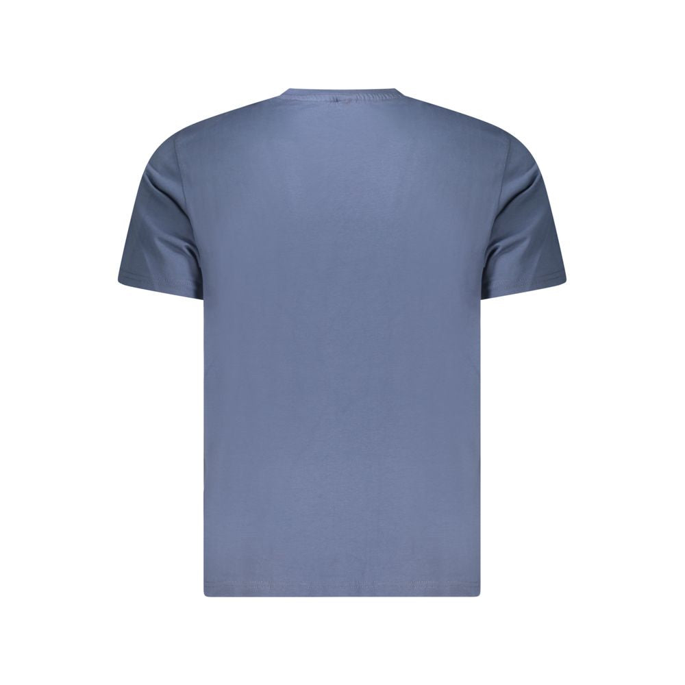 Back view of North Sails Blue Cotton Men's T-Shirt highlighting its simple and elegant design.