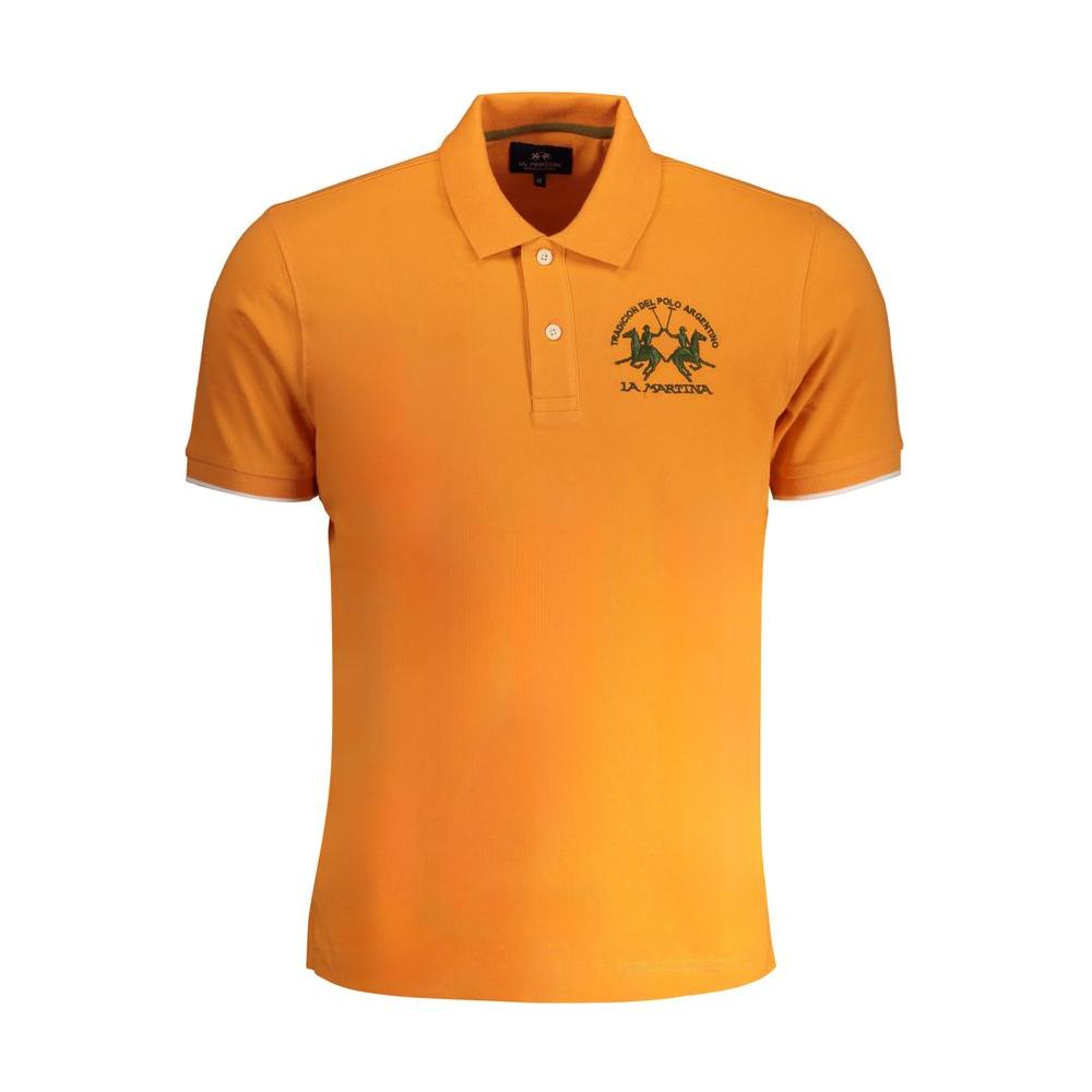 La Martina Orange Cotton Polo Shirt