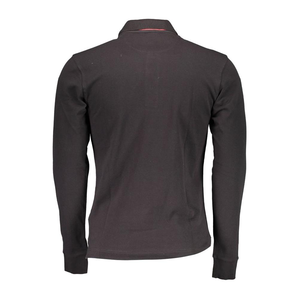 La Martina Black Cotton Men Polo Shirt