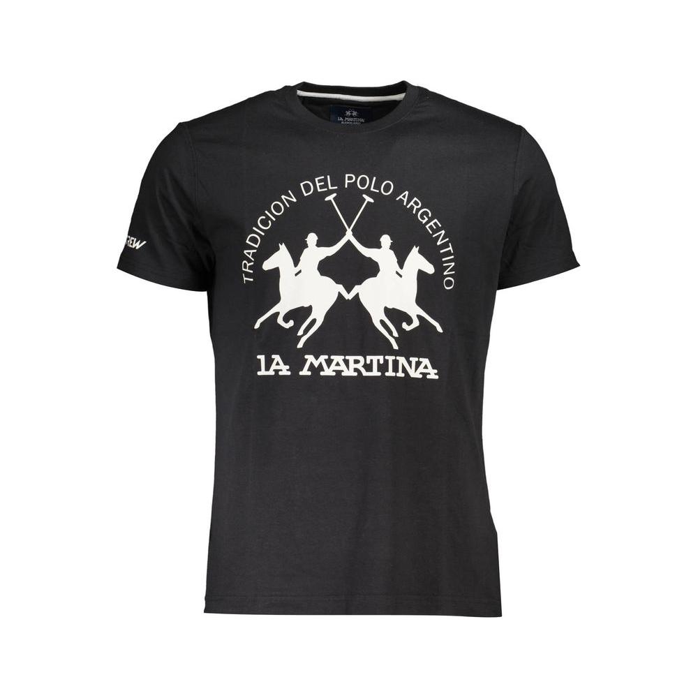 La Martina Black Cotton Men T-Shirt