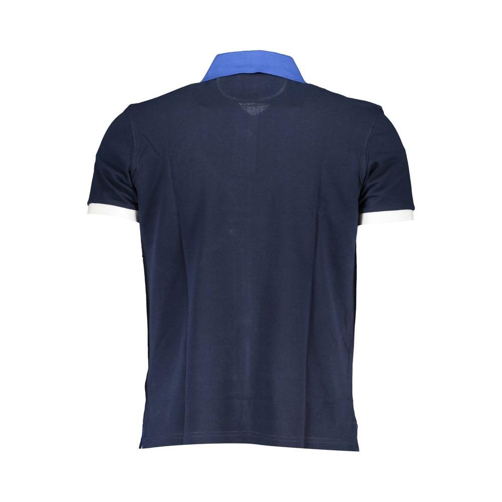 La Martina Blue Cotton Men Polo Shirt