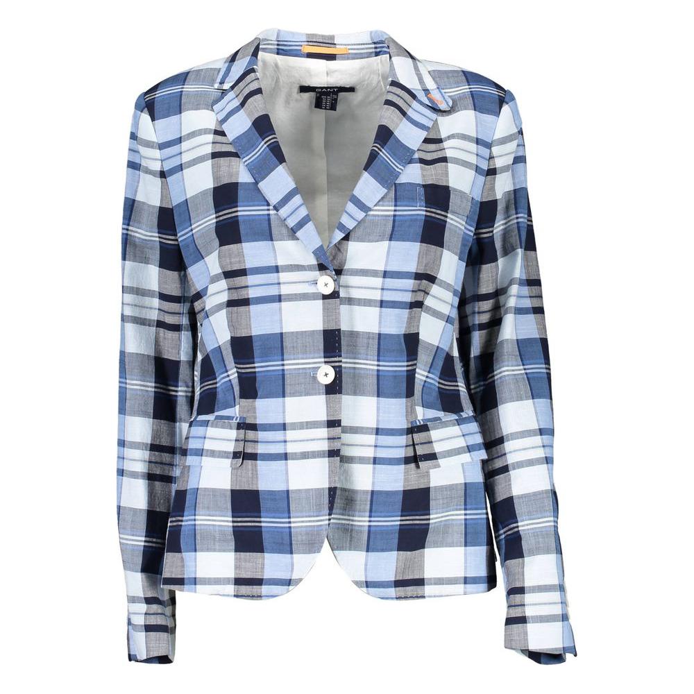 Gant Light Blue Cotton Women Jacket