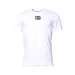 Dolce & Gabbana White Cotton DG Embroidery Crew Neck T-shirt