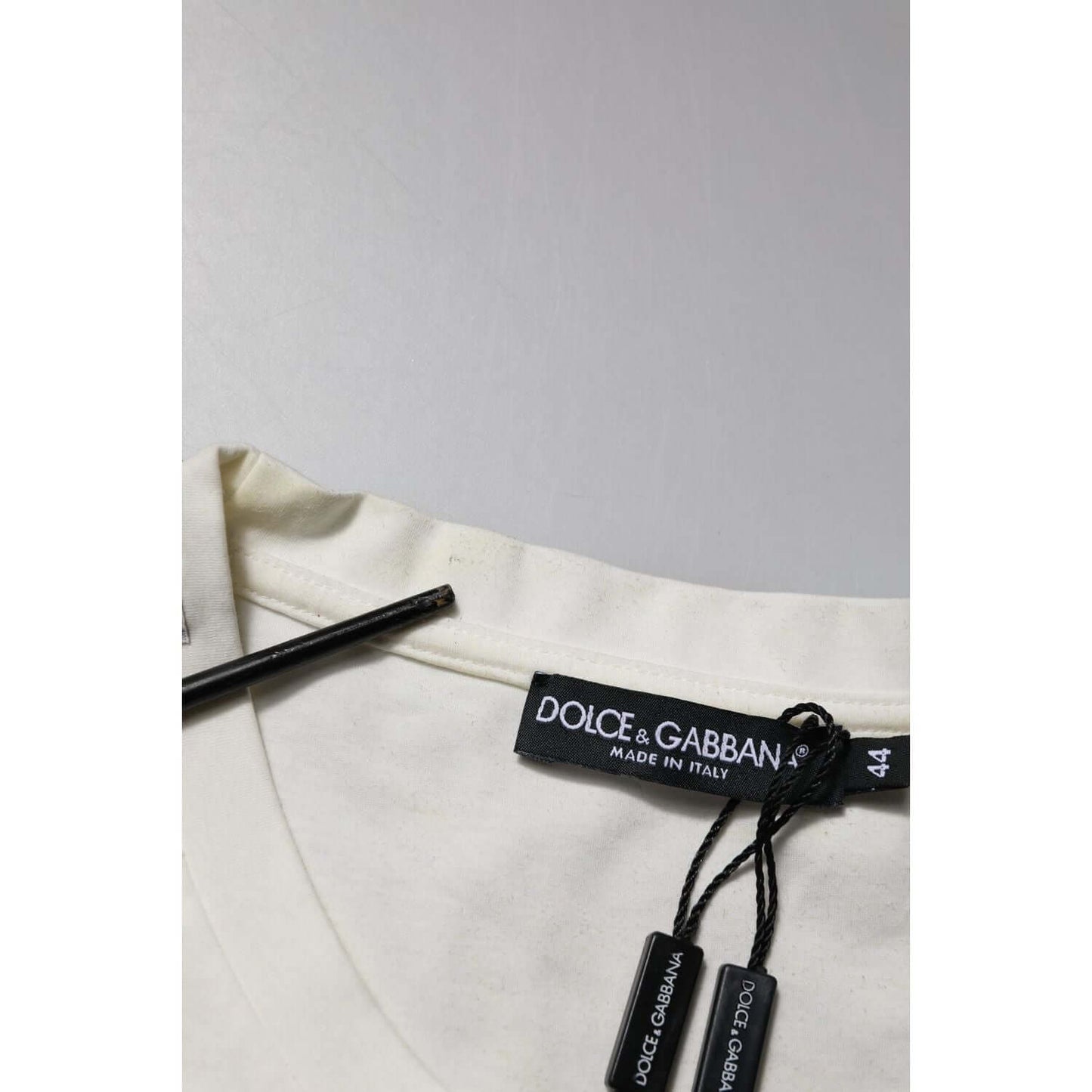 Dolce & Gabbana White Cotton Logo Bandana Print T-shirt TSH90613-44