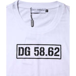 Dolce & Gabbana White Cotton Logo Print Crew Neck T-shirt TSH90616-52