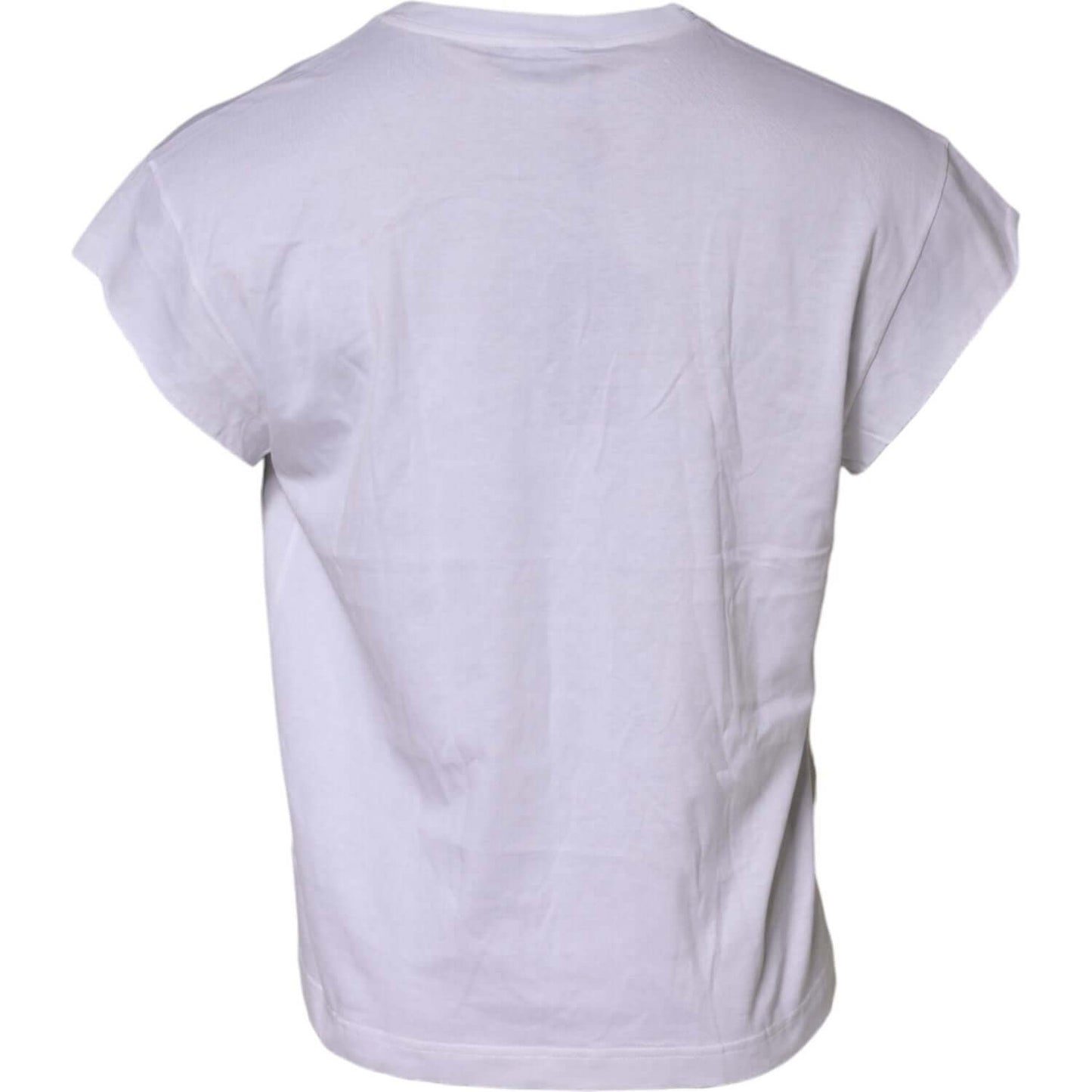 Dolce & Gabbana White Logo Embroidery Round Neck T-shirt TSH90628-48