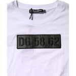 Dolce & Gabbana White Logo Embroidery Round Neck T-shirt TSH90628-48