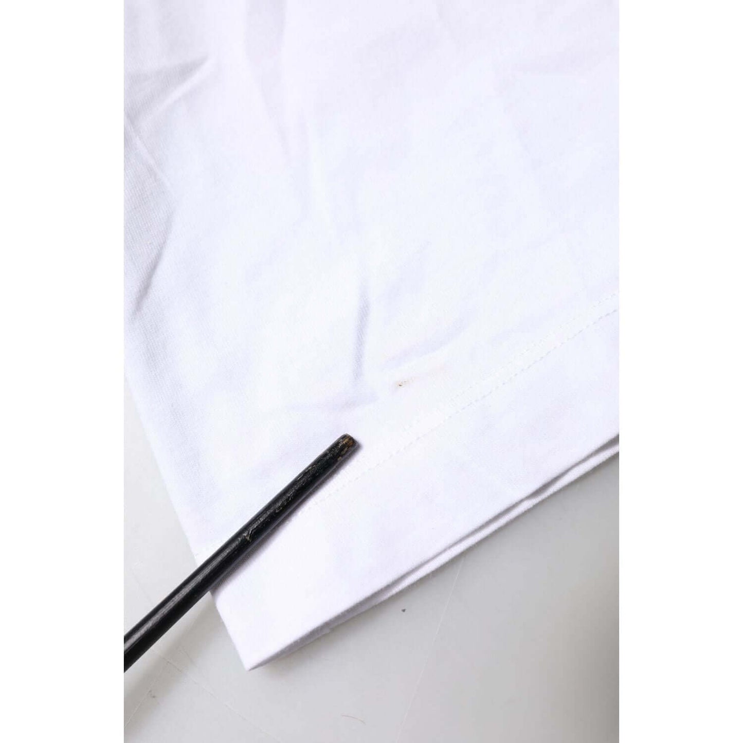 Dolce & Gabbana White Cotton Logo Patch Crew Neck T-shirt TSH90629-52