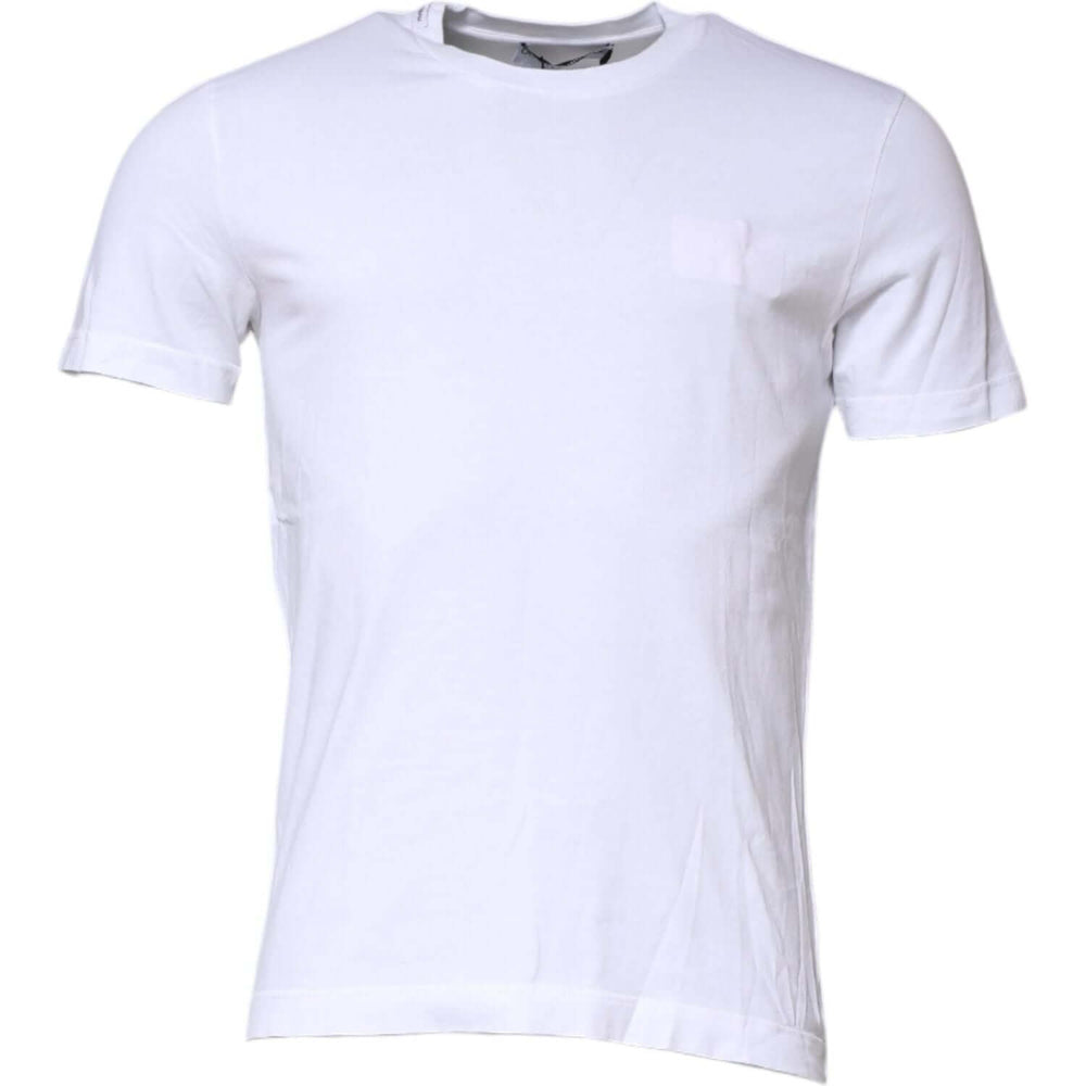 Dolce & Gabbana White Cotton Crew Neck Short Sleeves T-shirt TSH90640-48