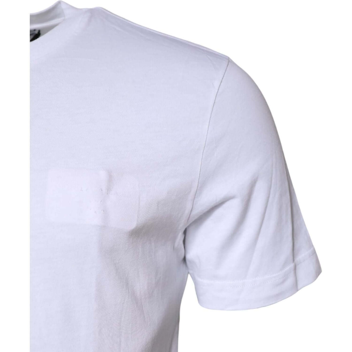 Dolce & Gabbana White Cotton Crew Neck Short Sleeves T-shirt TSH90640-48