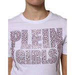 Philipp Plein White Embellished CrewNeck Short Sleeve T-shirt TSH87621-40