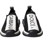 Dolce & Gabbana Black White Slip On Sorrento Sneakers Shoes LA12919-37