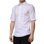 Dolce & Gabbana White Cotton Short Sleeves Men Formal Shirt TSH906764-37