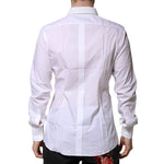 Dolce & Gabbana White Cotton GOLD Long Sleeves Formal Shirt TSH906821-42