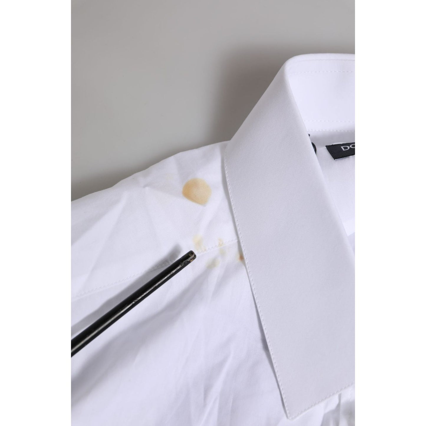 Dolce & Gabbana White Cotton MARTINI Long Sleeve Formal Shirt TSH906825-39