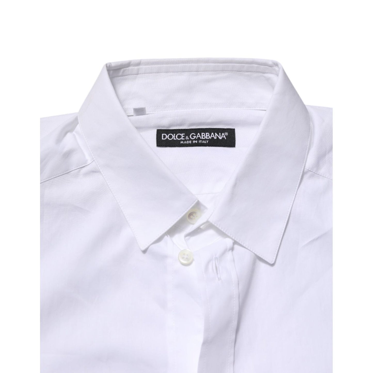 Dolce & Gabbana White Cotton Long Sleeves Men Formal Shirt