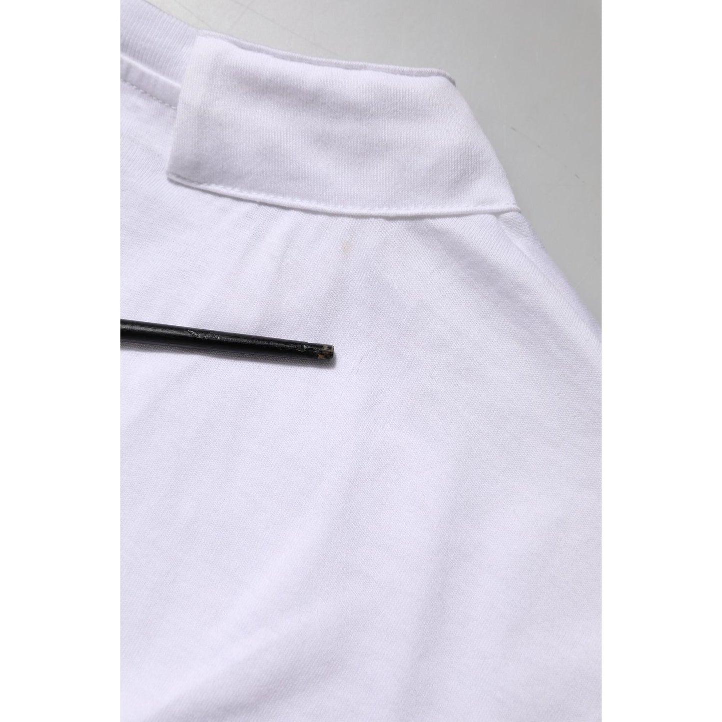 Dolce & Gabbana White Cotton Short Sleeve V-Neck Top T-shirt