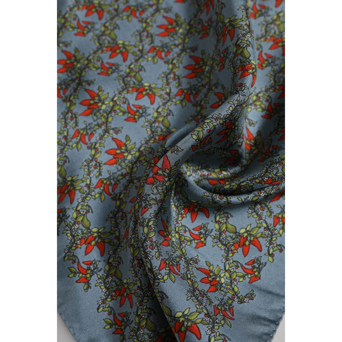 Dolce & Gabbana Gray Chilis Silk Square Men Foulard Scarf