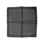 Dolce & Gabbana Black Fish Print Silk Square Men Foulard Scarf