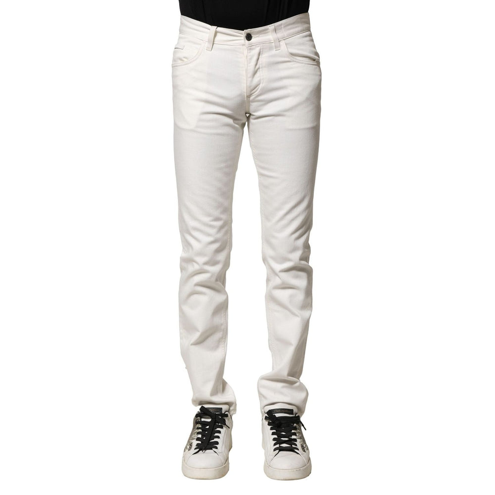 Dolce & Gabbana White Cotton Skinny Men Denim Jeans PAN74712-44