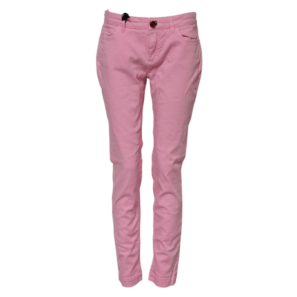 Dolce & Gabbana Pink Cotton PRETTY Skinny Denim Jeans PAN76296-42