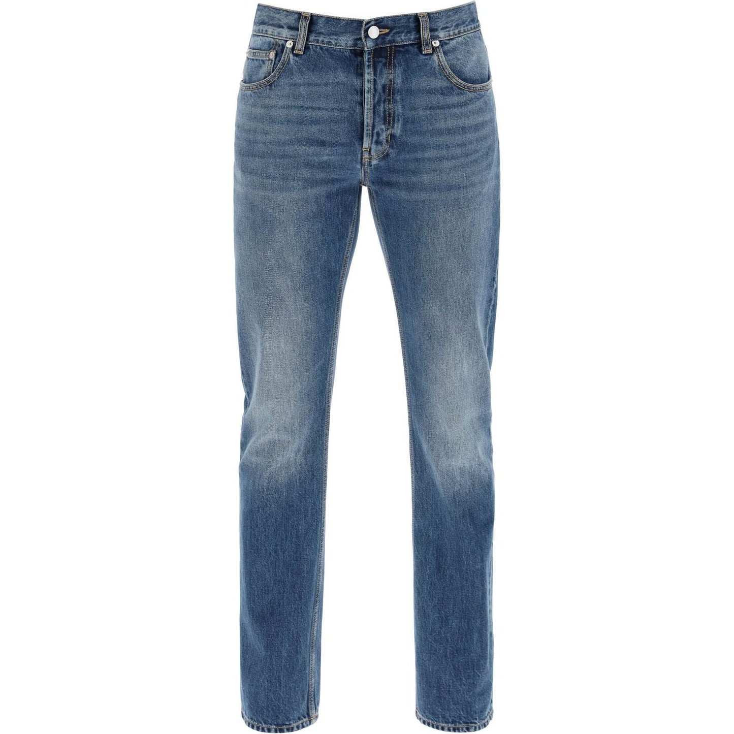 Alexander Mcqueen straight leg jeans with faux pocket on the back. Jeans Alexander Mcqueen Dim Gray