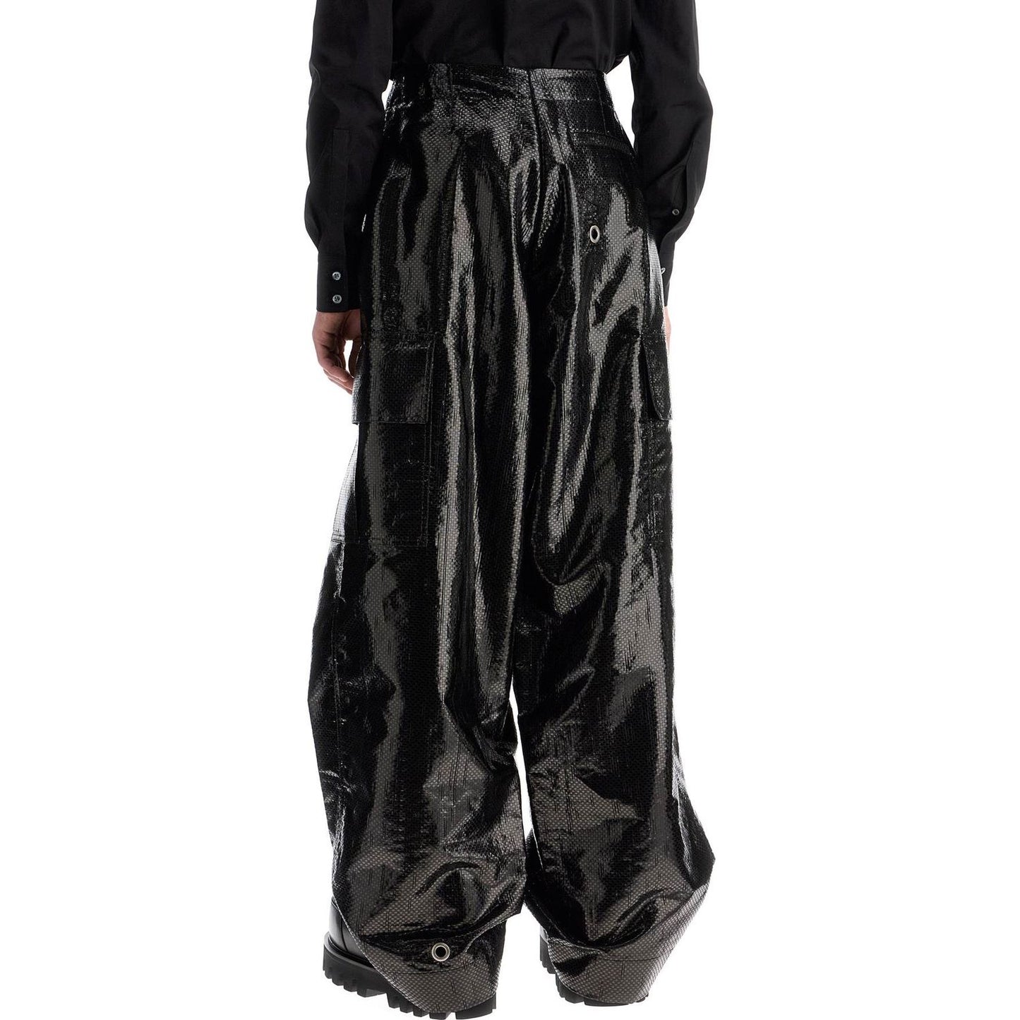 Alexander Mcqueen cargo canvas tarred trousers in Trousers Alexander Mcqueen Black