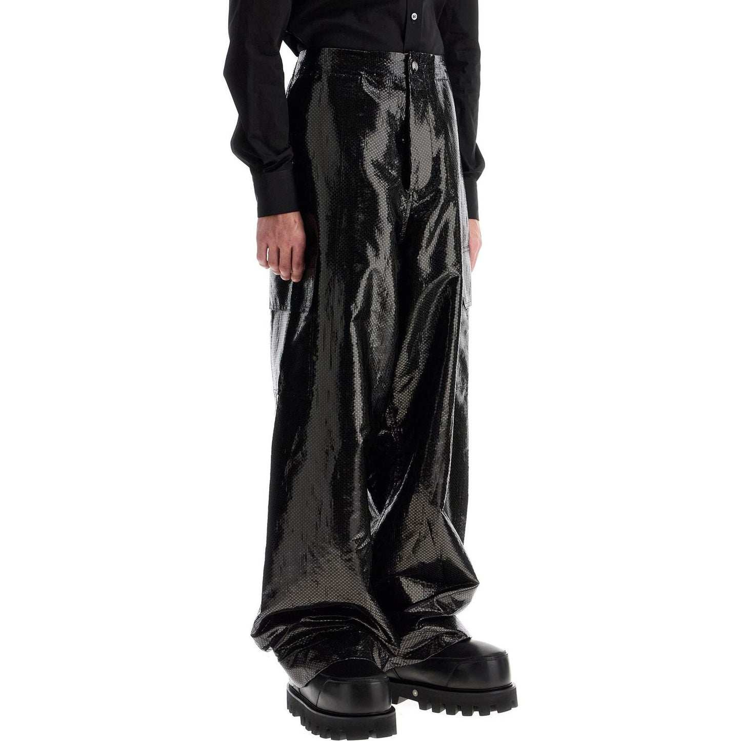 Alexander Mcqueen cargo canvas tarred trousers in Trousers Alexander Mcqueen Black