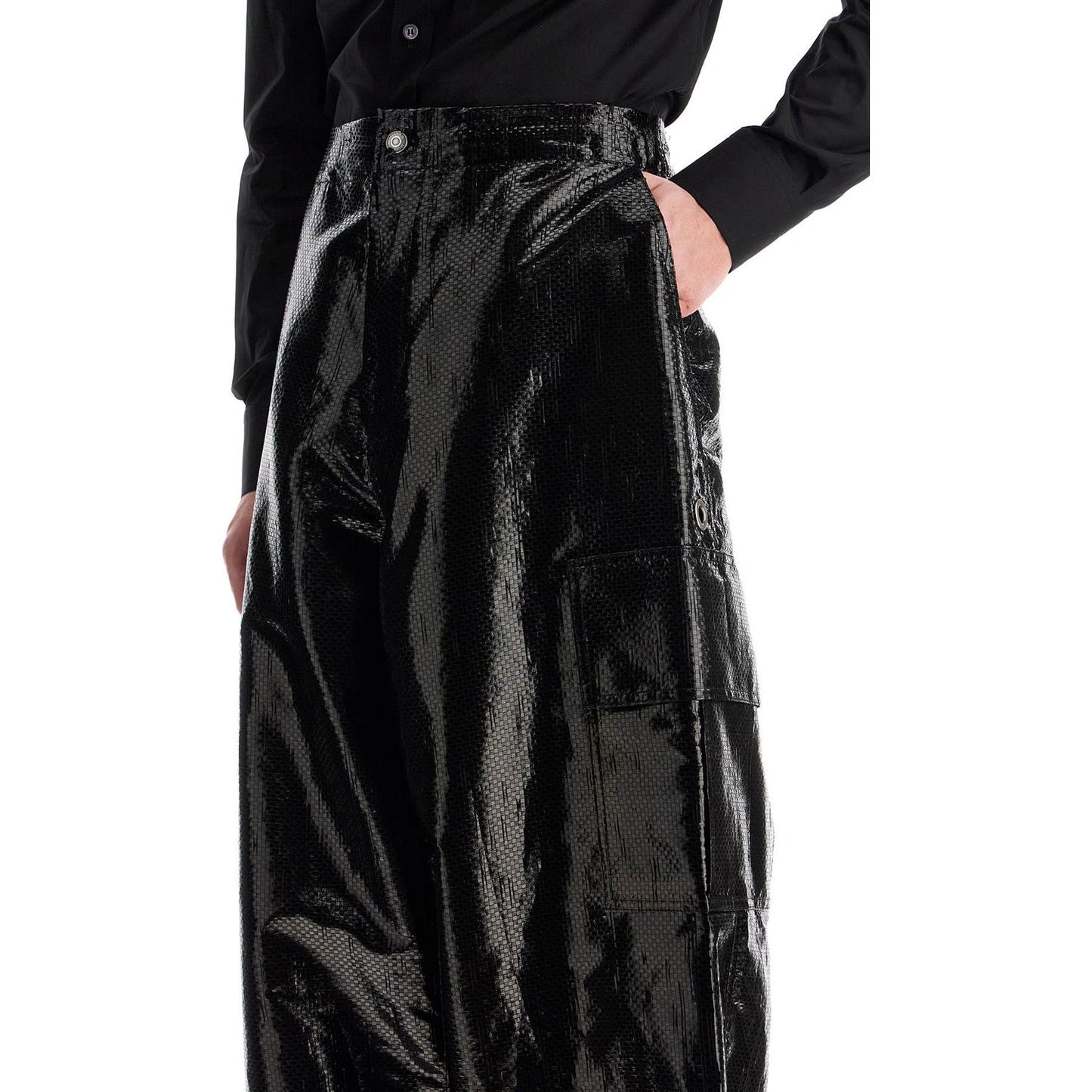 Alexander Mcqueen cargo canvas tarred trousers in Trousers Alexander Mcqueen Black