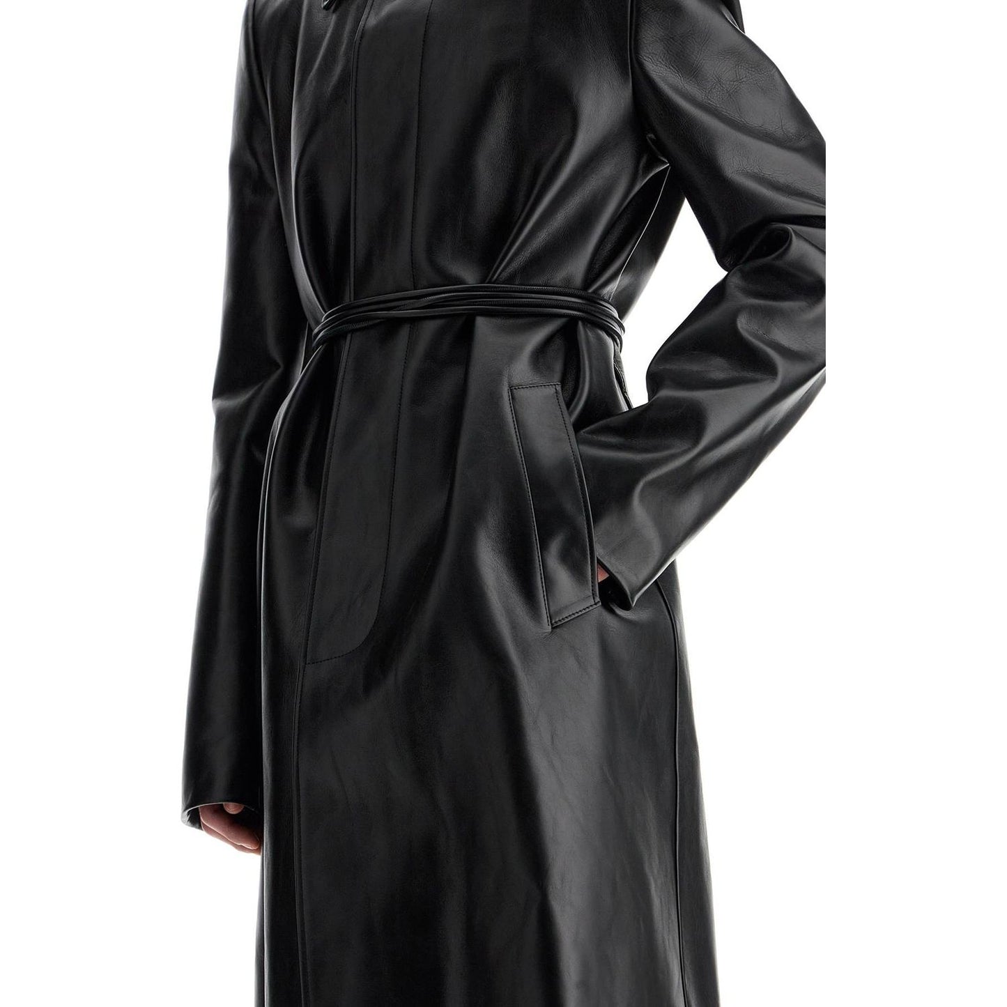 Alexander Mcqueen waterproof leather jacket with voluminous shoulders