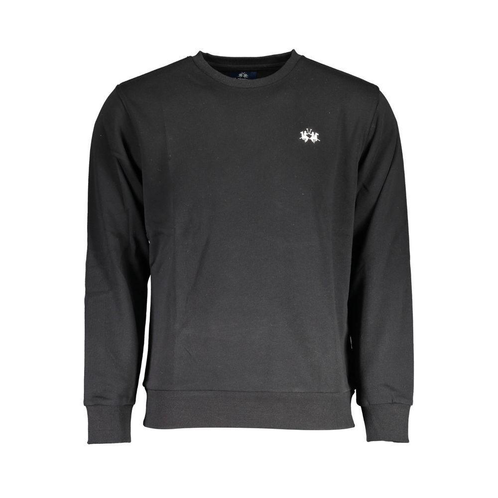 La Martina Black Cotton Sweater LA-17166-S