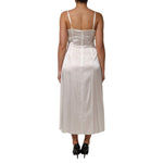 Dolce & Gabbana White DG Logo Full Slip Silk Dress Sleepwear DR81791-46