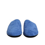 Dolce & Gabbana Blue Suede Capra Slides Flat Slipper Shoes