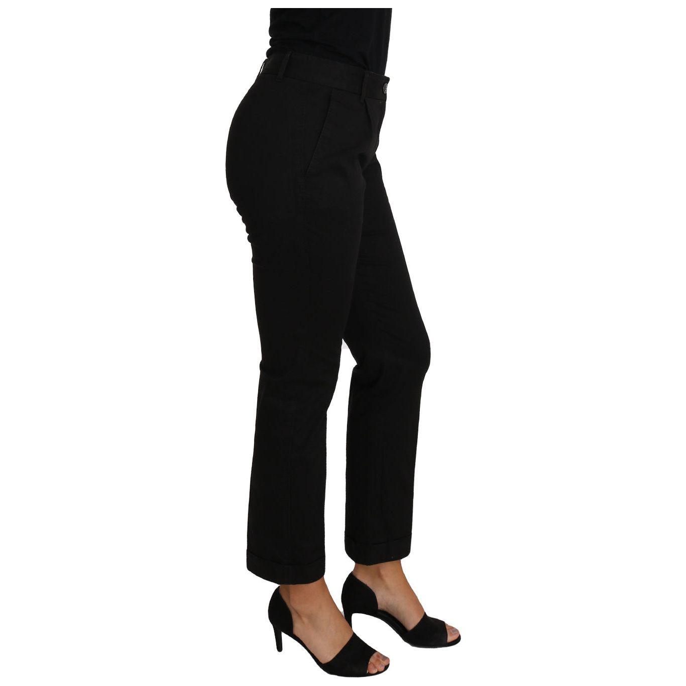 Dolce & Gabbana Elegant Black Cotton Dress Pants Dolce & Gabbana Black