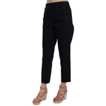 Dolce & Gabbana Black Cropped Front Button Embellished Pants PAN70011-36