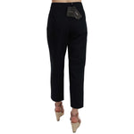 Dolce & Gabbana Black Cropped Front Button Embellished Pants PAN70011-36
