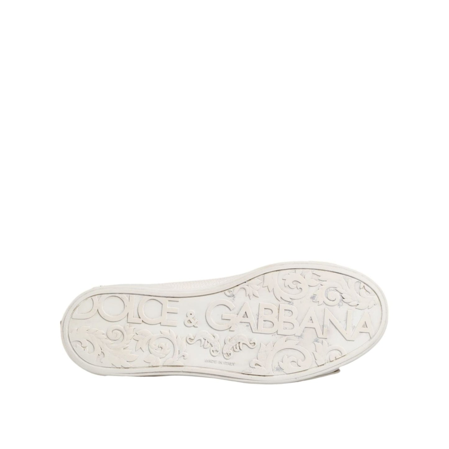 Dolce & Gabbana White Leather Mid Top Sneakers Shoes MV7537-42.5