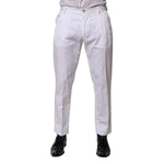 Dolce & Gabbana White Cotton Dress Slim Formal Trouser Pants PAN76652-48